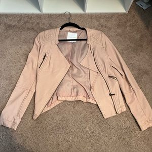 Dusty rose faux leather jacket